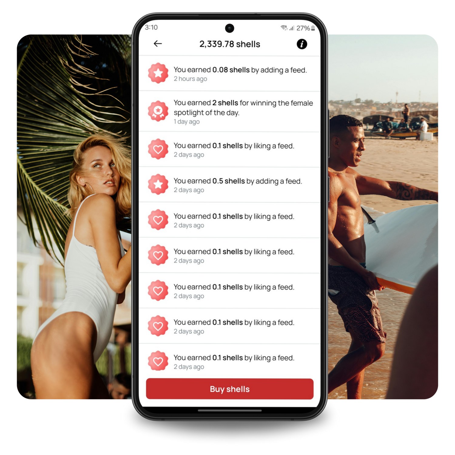 beachday app shell rewards feature