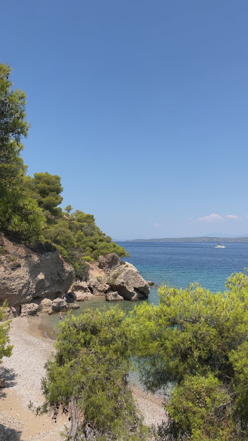 Blue water beach in cove